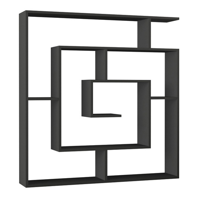 Βιβλιοθήκη Labirent Megapap χρώμα ανθρακί 125x22x129εκ.