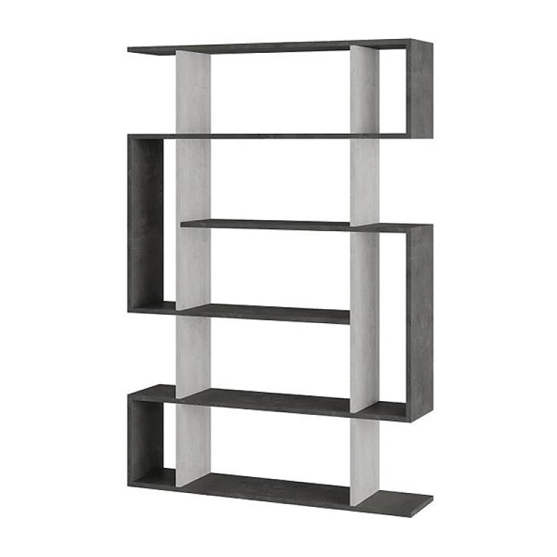 Βιβλιοθήκη Mito Megapap χρώμα λευκό αντικέ - γκρι ρετρό 108x25x161εκ.