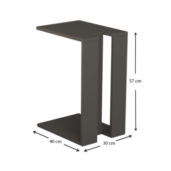 Τραπεζάκι βοηθητικό Muju Megapap χρώμα ανθρακί 30x40x57εκ.