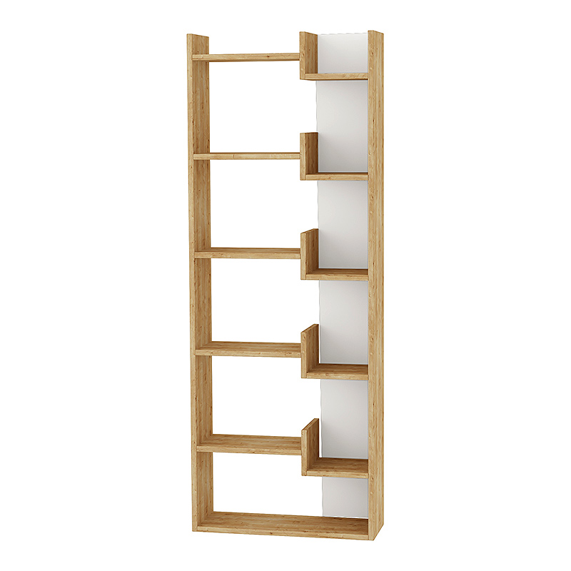 Βιβλιοθήκη Oppa Megapap χρώμα sapphire oak/λευκό 60x22x162εκ.