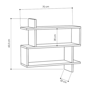 Ραφιέρα τοίχου Paralel Megapap χρώμα ανθρακί 70x22x65εκ.