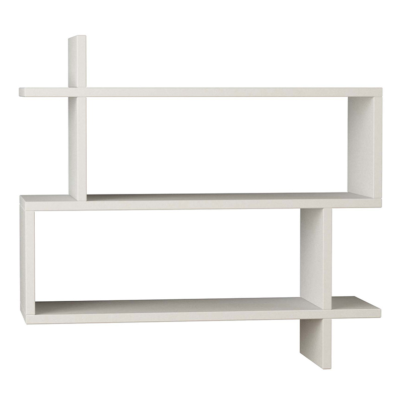 Ραφιέρα τοίχου Paralel Megapap χρώμα λευκό 70x22x65εκ.