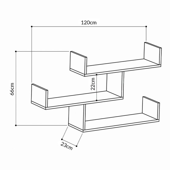 Ραφιέρα τοίχου Tibet Megapap μελαμίνης χρώμα λευκό 119x22x66εκ. Ραφιέρα τοίχου Tibet Megapap μελαμίνης χρώμα λευκό 119x22x66εκ.