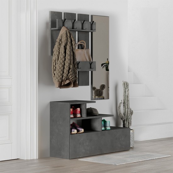Έπιπλο εισόδου Vesty Megapap χρώμα γκρι ρετρό 100x30x61εκ. Έπιπλο εισόδου Vesty Megapap χρώμα γκρι ρετρό 100x30x61εκ.