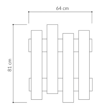 Κρεμάστρα τοίχου Wave Megapap χρώμα λευκό 64x4x81εκ.