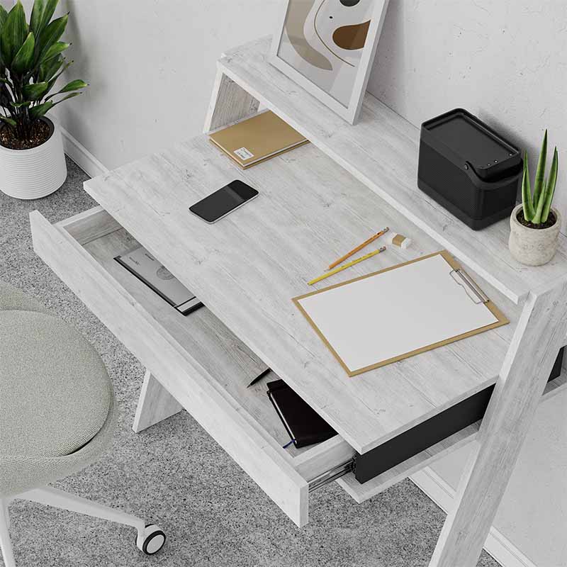 Γραφείο εργασίας Cowork Megapap χρώμα λευκό αντικέ 94x50x91εκ.