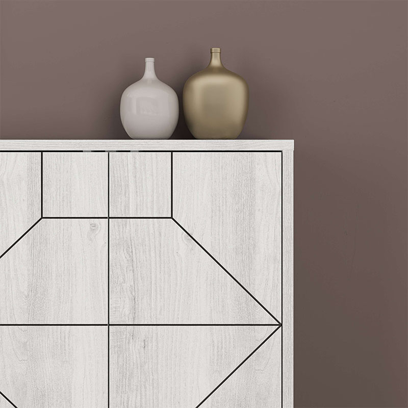 Μπουφές Dune Megapap χρώμα λευκό αντικέ 184x35x77,4εκ.