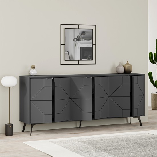 Μπουφές μελαμίνης Dune Megapap χρώμα ανθρακί 184x35x77,4εκ. Μπουφές μελαμίνης Dune Megapap χρώμα ανθρακί 184x35x77,4εκ.