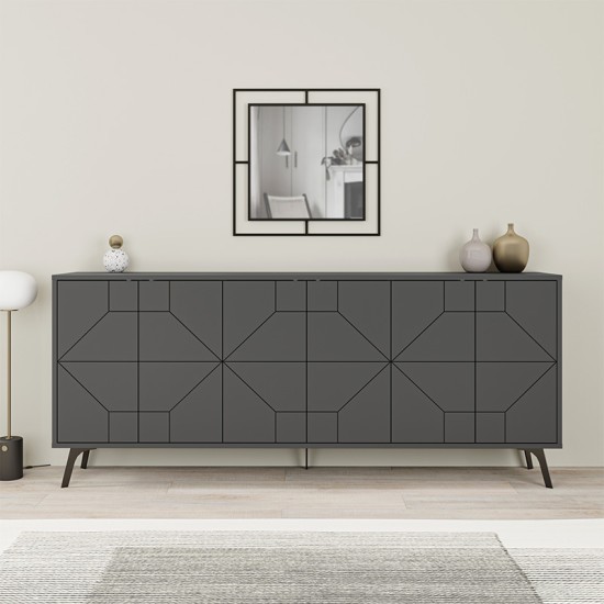Μπουφές μελαμίνης Dune Megapap χρώμα ανθρακί 184x35x77,4εκ. Μπουφές μελαμίνης Dune Megapap χρώμα ανθρακί 184x35x77,4εκ.