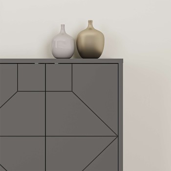 Μπουφές Dune Megapap χρώμα ανθρακί 184x35x77,4εκ.