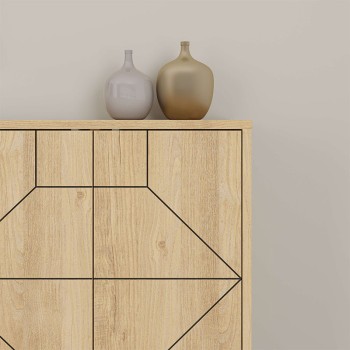 Μπουφές Dune Megapap χρώμα sapphire oak 184x35x77,4εκ.