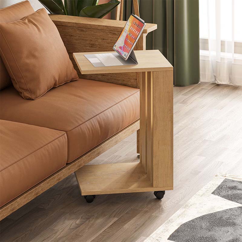 Τραπεζάκι βοηθητικό Edi Megapap χρώμα sapphire oak 37x45x60εκ.