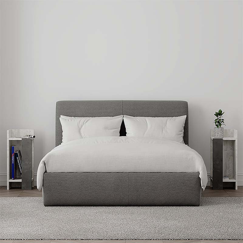 Κομοδίνο Elos Megapap σετ 2 τεμαχίων χρώμα λευκό αντικέ - γκρι ρετρό 25x27x60εκ.