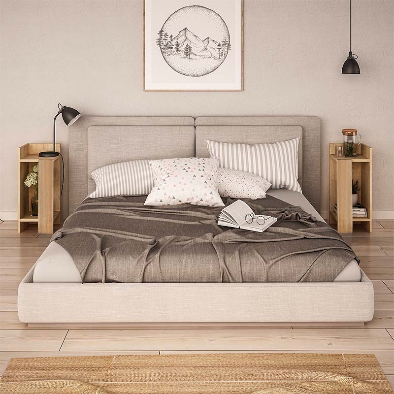 Κομοδίνο Elos Megapap σετ 2 τεμαχίων χρώμα sapphire oak 25x27x60εκ.