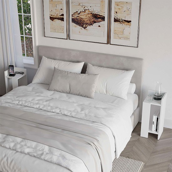 Κομοδίνο Elos Megapap σετ 2 τεμαχίων χρώμα λευκό 25x27x60εκ. Κομοδίνο Elos Megapap σετ 2 τεμαχίων χρώμα λευκό 25x27x60εκ.
