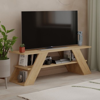Έπιπλο τηλεόρασης Farfalla Megapap χρώμα sapphire oak 120x33,5x40εκ.