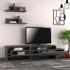 Έπιπλο τηλεόρασης Gara Megapap χρώμα ανθρακί 180x29,8x42εκ.