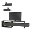 Έπιπλο τηλεόρασης Gara Megapap χρώμα ανθρακί 180x29,8x42εκ.