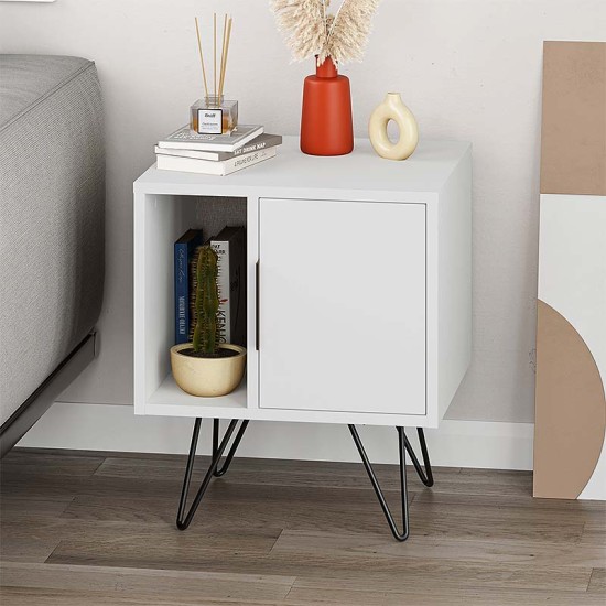 Κομοδίνο μελαμίνης Glynn Megapap χρώμα λευκό 50,2x44,6x60εκ. Κομοδίνο μελαμίνης Glynn Megapap χρώμα λευκό 50,2x44,6x60εκ.
