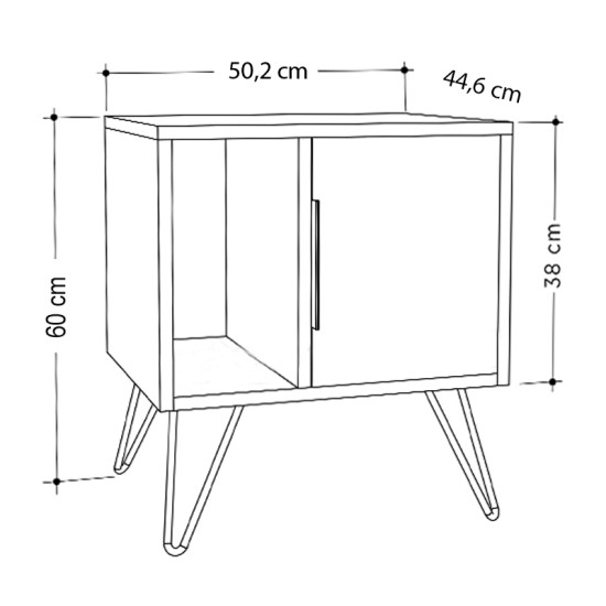 Κομοδίνο μελαμίνης Glynn Megapap χρώμα λευκό 50,2x44,6x60εκ. Κομοδίνο μελαμίνης Glynn Megapap χρώμα λευκό 50,2x44,6x60εκ.
