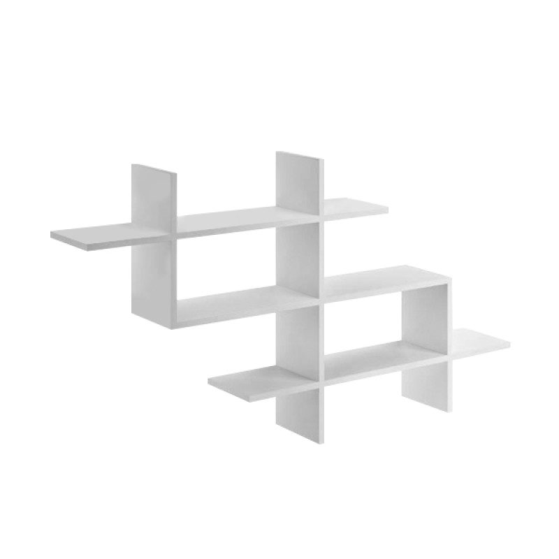 Ραφιέρα τοίχου Halic Megapap χρώμα λευκό 150x22x82εκ.