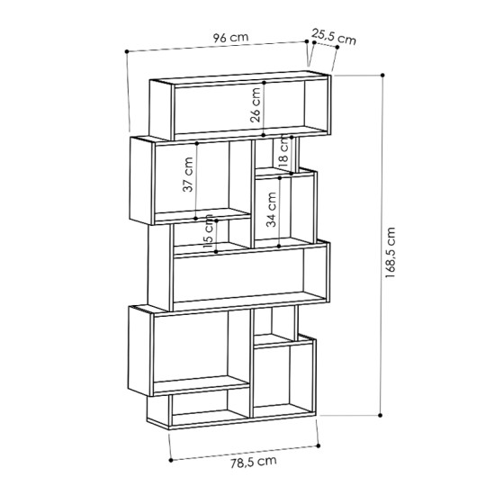 Βιβλιοθήκη μελαμίνης Karmato Megapap χρώμα λευκό 96x25,5x168,5εκ. Βιβλιοθήκη μελαμίνης Karmato Megapap χρώμα λευκό 96x25,5x168,5εκ.
