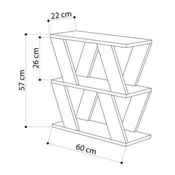 Τραπεζάκι βοηθητικό Lazena Megapap χρώμα γκρι ρετρό 60x22x57εκ.