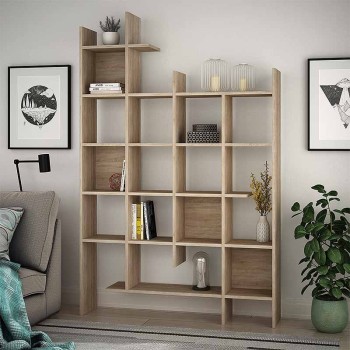 Βιβλιοθήκη Manco Megapap χρώμα sapphire oak 122x25,5x188εκ.