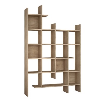 Βιβλιοθήκη Manco Megapap χρώμα sapphire oak 122x25,5x188εκ.