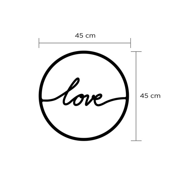 Διακοσμητικό τοίχου Love Megapap μεταλλικό χρώμα μαύρο 45x2x45εκ. Διακοσμητικό τοίχου Love Megapap μεταλλικό χρώμα μαύρο 45x2x45εκ.