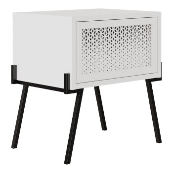 Κομοδίνο Naive Megapap χρώμα λευκό 48x34x51εκ.