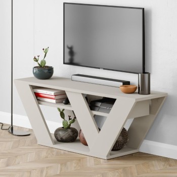 Έπιπλο τηλεόρασης Pipralla Megapap χρώμα sandstone 110x30x40εκ.