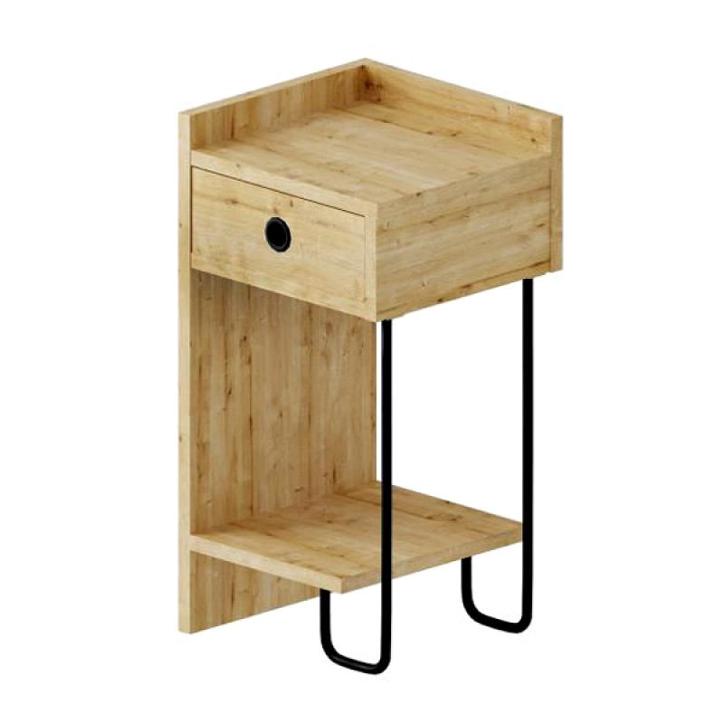 Κομοδίνο Sirius Megapap αριστερό χρώμα sapphire oak 32x30x61εκ.