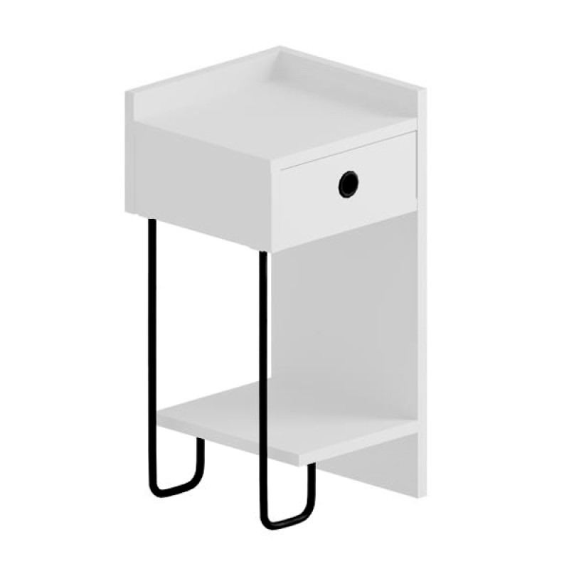 Κομοδίνο Sirius Megapap δεξί χρώμα λευκό 32x30x61εκ.