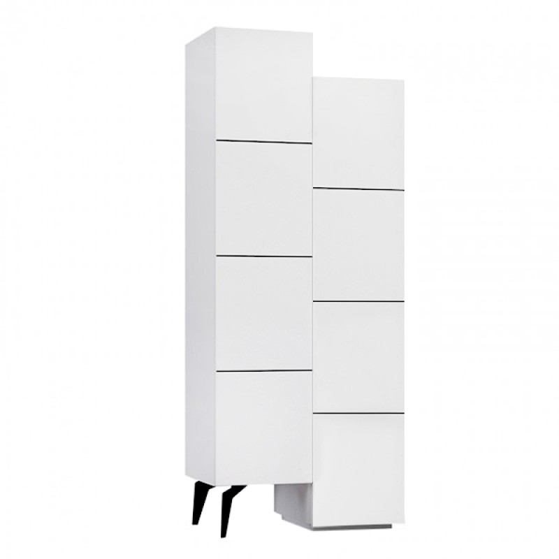 Ντουλάπι κουζίνας/μπάνιου - Παπουτσοθήκη Stair Megapap χρώμα λευκό 62,2x37,4x156εκ.