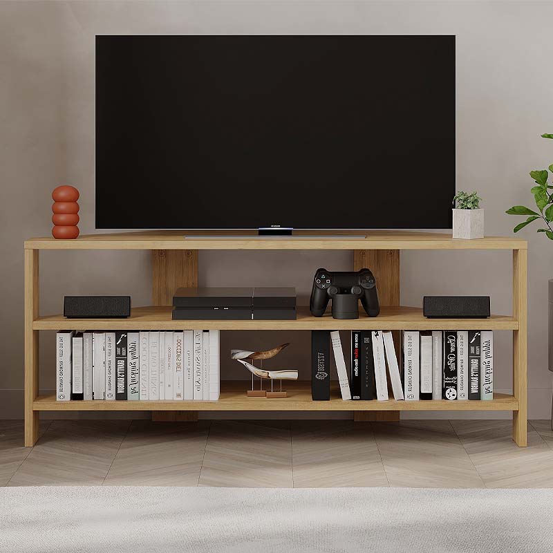 Έπιπλο τηλεόρασης γωνιακό Thales Megapap χρώμα sapphire oak 110x36x45εκ.