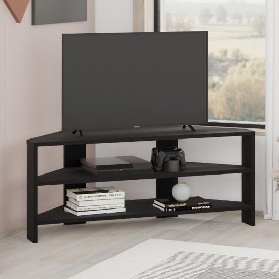 Έπιπλο τηλεόρασης γωνιακό Thales Megapap χρώμα black wood 110x36x45εκ. Έπιπλο τηλεόρασης γωνιακό Thales Megapap χρώμα black wood 110x36x45εκ.