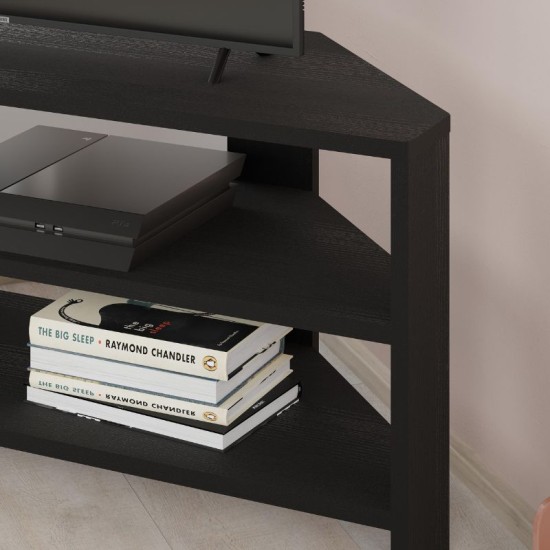 Έπιπλο τηλεόρασης γωνιακό Thales Megapap χρώμα black wood 110x36x45εκ. Έπιπλο τηλεόρασης γωνιακό Thales Megapap χρώμα black wood 110x36x45εκ.