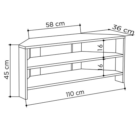 Έπιπλο τηλεόρασης γωνιακό Thales Megapap χρώμα black wood 110x36x45εκ. Έπιπλο τηλεόρασης γωνιακό Thales Megapap χρώμα black wood 110x36x45εκ.