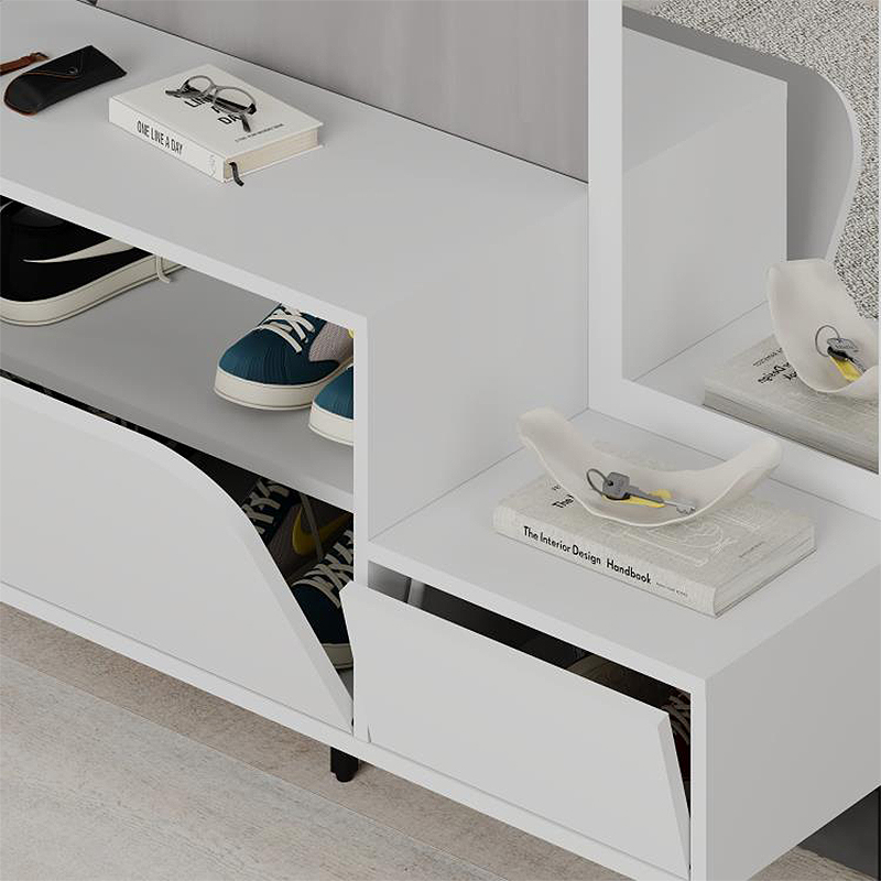 Έπιπλο εισόδου Mila Megapap με κρεμάστρα χρώμα λευκό 120x37x171,6εκ.