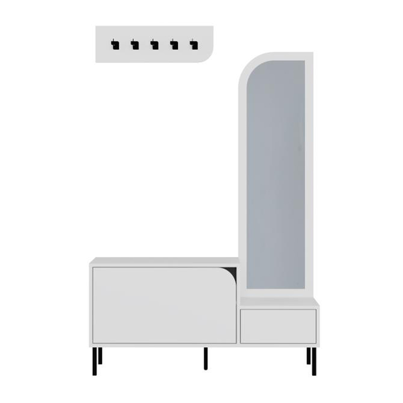 Έπιπλο εισόδου Mila Megapap με κρεμάστρα χρώμα λευκό 120x37x171,6εκ.