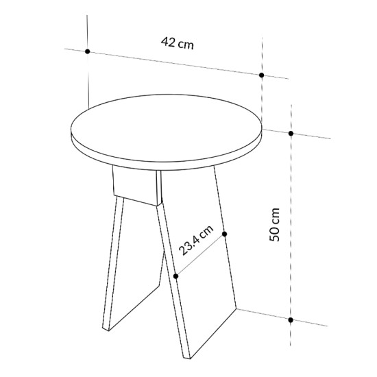 Βοηθητικό τραπεζάκι Chen Megapap χρώμα γκρι ρετρό Φ42x50εκ. Βοηθητικό τραπεζάκι Chen Megapap χρώμα γκρι ρετρό Φ42x50εκ.