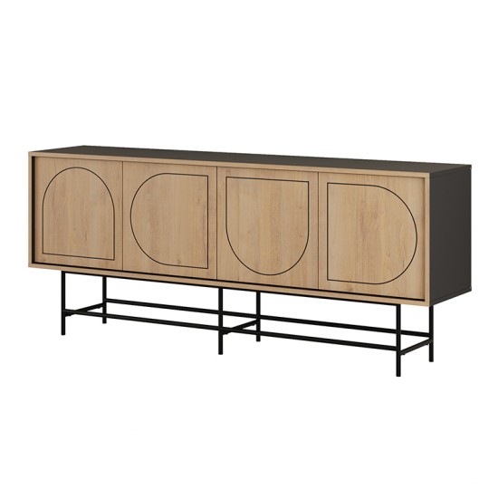 Μπουφές Joji Megapap χρώμα sapphire oak - silky black 186,8x40x77,6εκ. Μπουφές Joji Megapap χρώμα sapphire oak - silky black 186,8x40x77,6εκ.