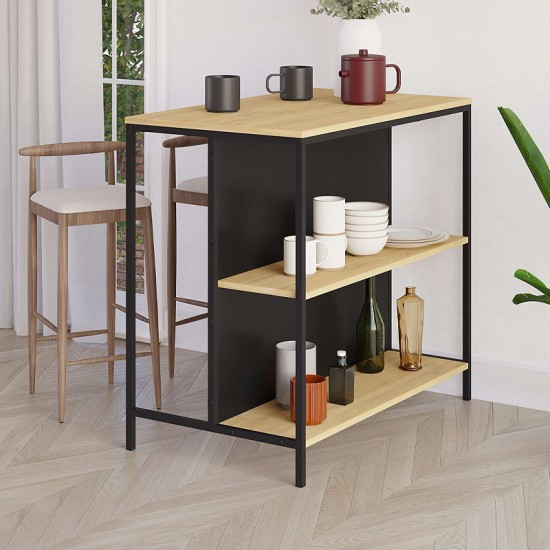Τραπέζι μπαρ Detroit Megapap χρώμα sapphire oak - silky black 100x60x95εκ. Τραπέζι μπαρ Detroit Megapap χρώμα sapphire oak - silky black 100x60x95εκ.