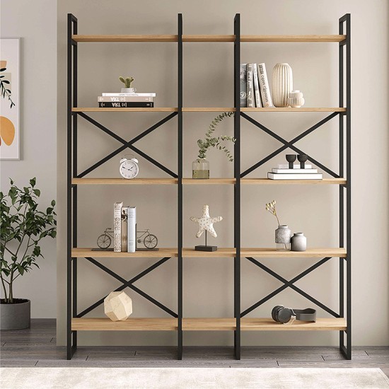 Βιβλιοθήκη Dusan Megapap χρώμα sepet oak 143,5x30x175εκ. Βιβλιοθήκη Dusan Megapap χρώμα sepet oak 143,5x30x175εκ.