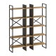 Βιβλιοθήκη Detroit Megapap χρώμα sapphire oak - silky black 143,5x35,2x175εκ. Βιβλιοθήκη Detroit Megapap χρώμα sapphire oak - silky black 143,5x35,2x175εκ.