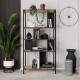 Βιβλιοθήκη Midi Megapap χρώμα sapphire oak - silky black 88x35x175εκ. Βιβλιοθήκη Midi Megapap χρώμα sapphire oak - silky black 88x35x175εκ.