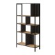 Βιβλιοθήκη Midi Megapap χρώμα sapphire oak - silky black 88x35x175εκ. Βιβλιοθήκη Midi Megapap χρώμα sapphire oak - silky black 88x35x175εκ.
