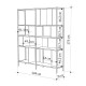 Βιβλιοθήκη Maxi Megapap χρώμα sapphire oak - silky black 144x35x175εκ.