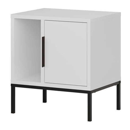 Κομοδίνο Glynn Megapap χρώμα λευκό 45x35x50εκ. Κομοδίνο Glynn Megapap χρώμα λευκό 45x35x50εκ.
